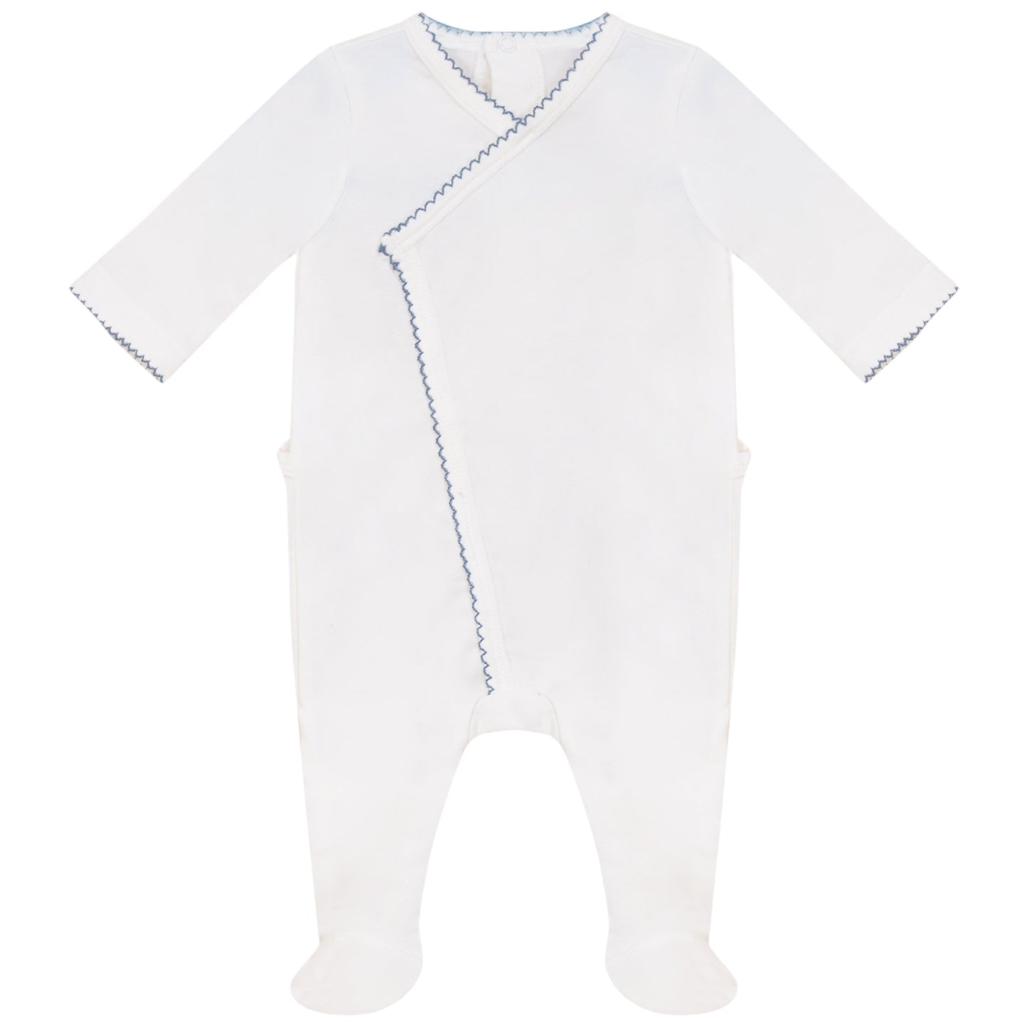 Picot Stitch Wrap Footie White