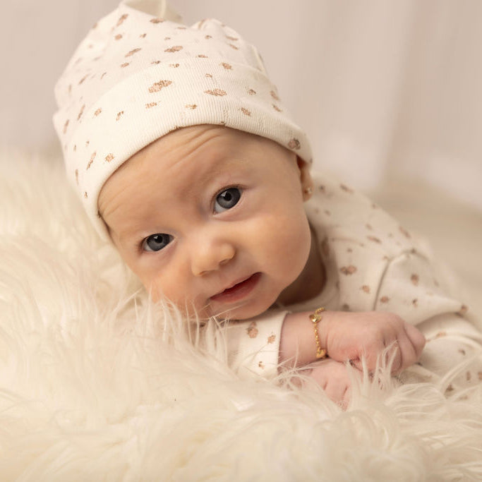 Eyelet Floral Footie and Hat Set