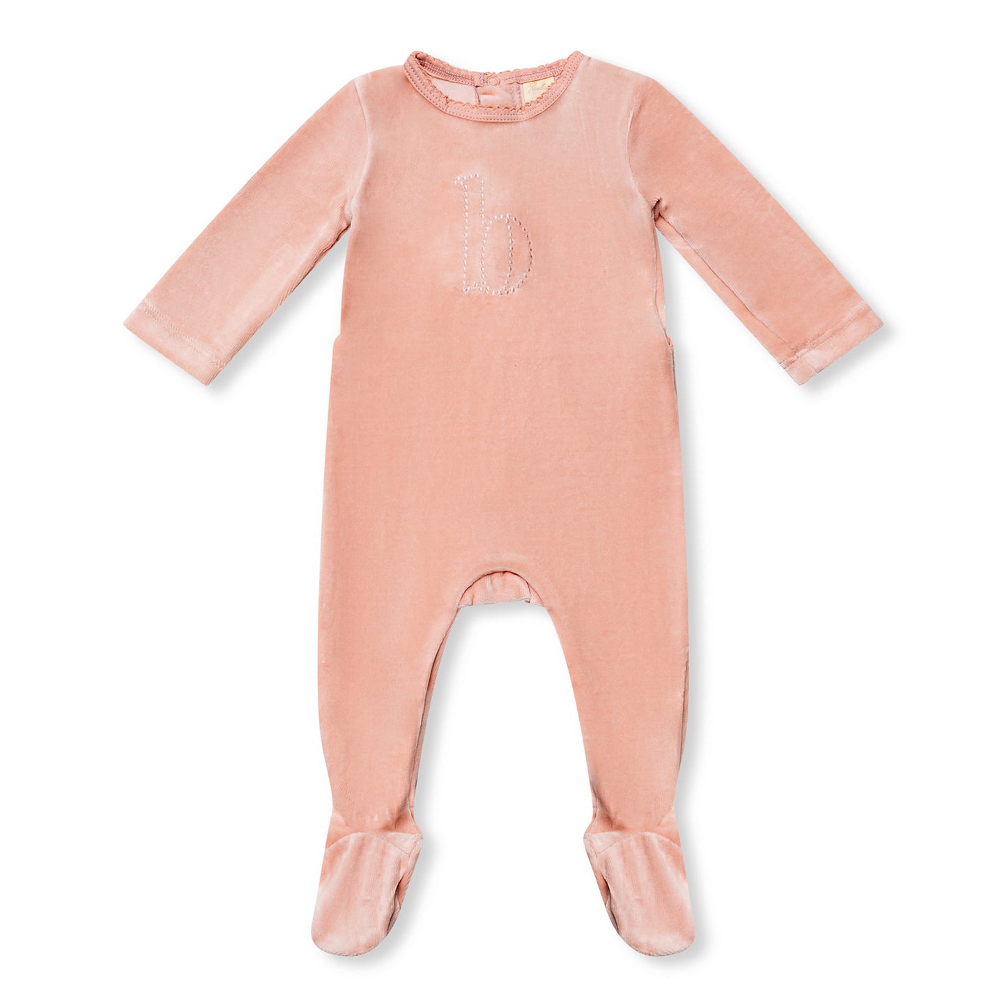 Puffed B Footie with Hat and Blanket Pink