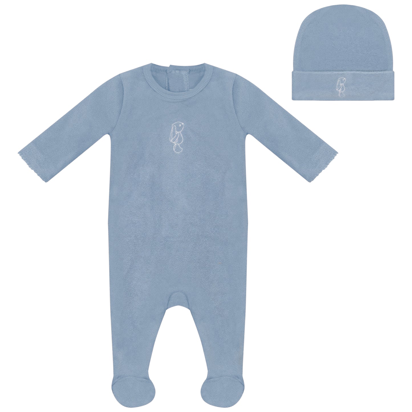 Little Bunny Terry Footie and Hat Set Boys