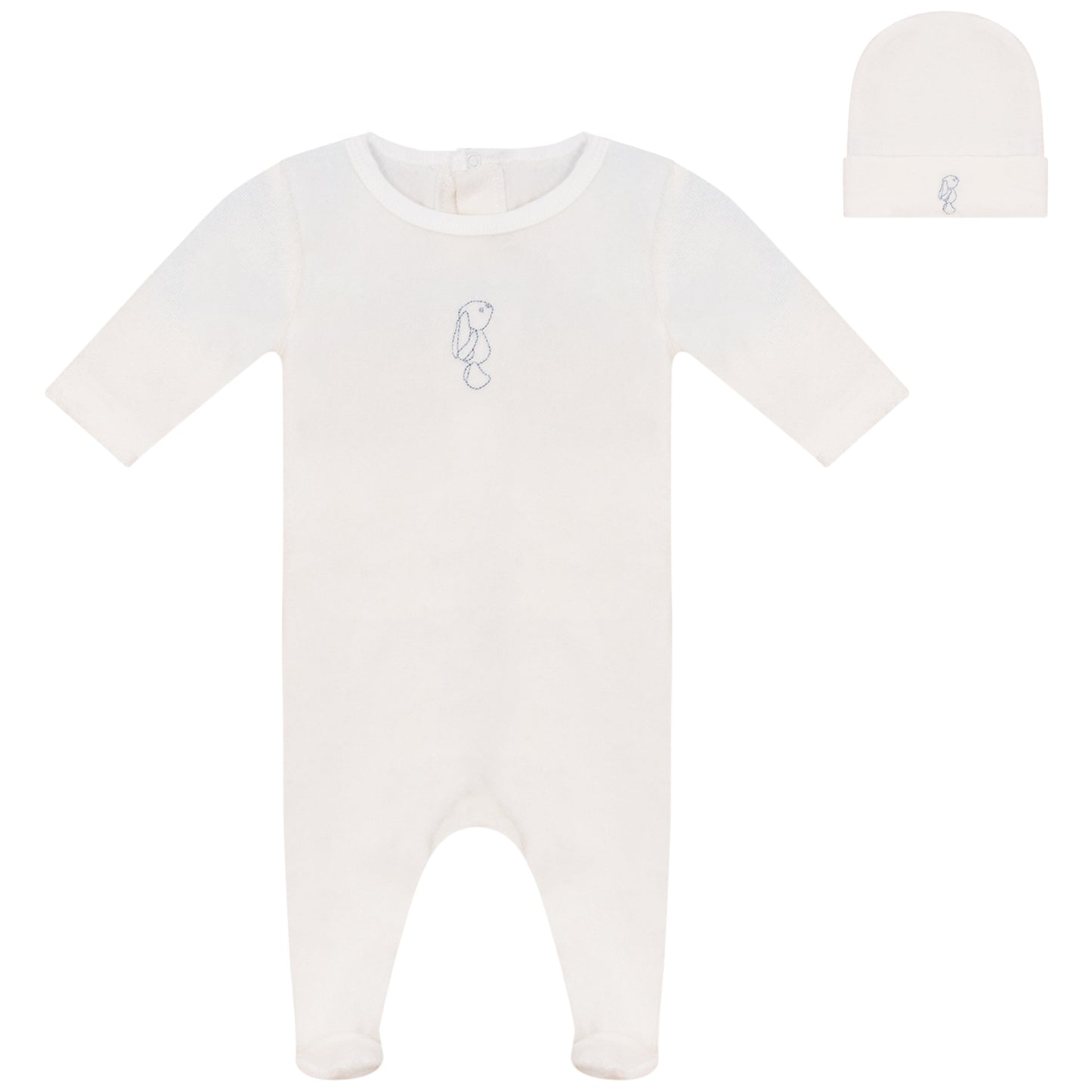 Little Bunny Terry Footie and Hat Set Boys