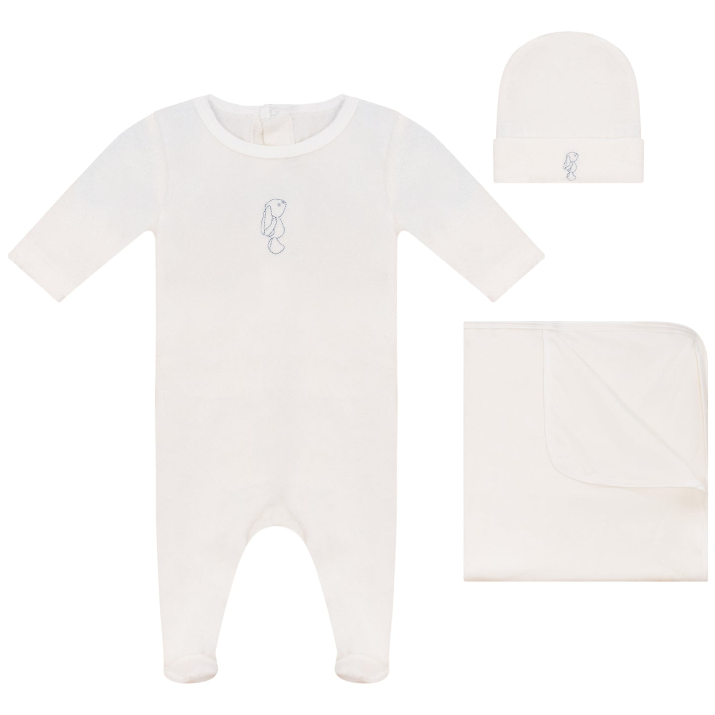 Little Bunny Terry Footie, Hat and Blanket Set Boys