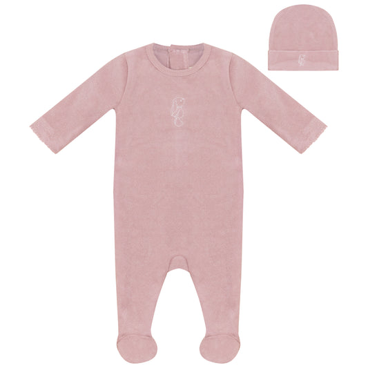 Little Bunny Terry Footie and Hat Set Girls