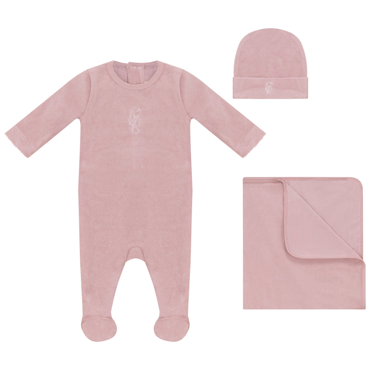 Little Bunny Terry Footie, Hat and Blanket Set Girls
