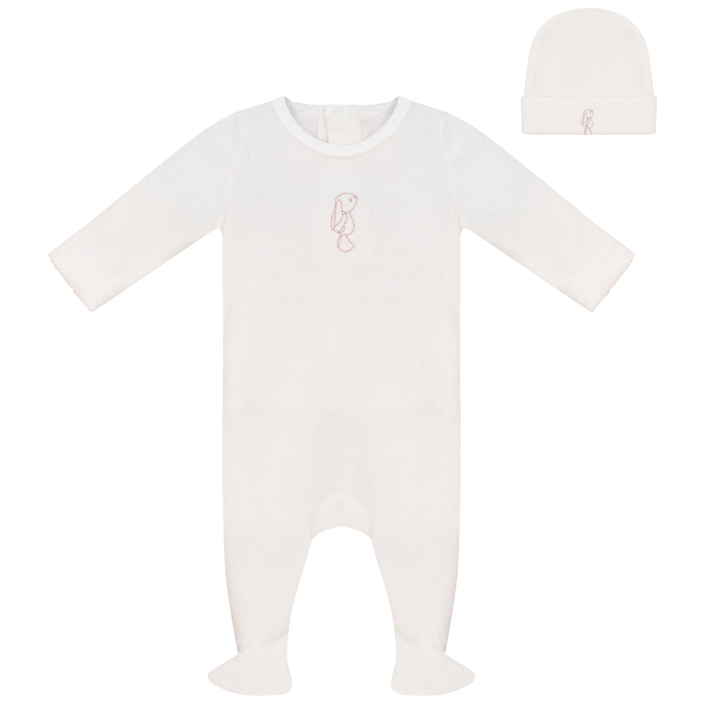 Little Bunny Terry Footie and Hat Set Girls