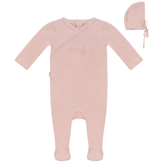 Lovely Footie and Hat Set Pink