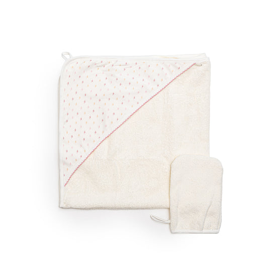 Hooded Towel with All Over B Hood Pink