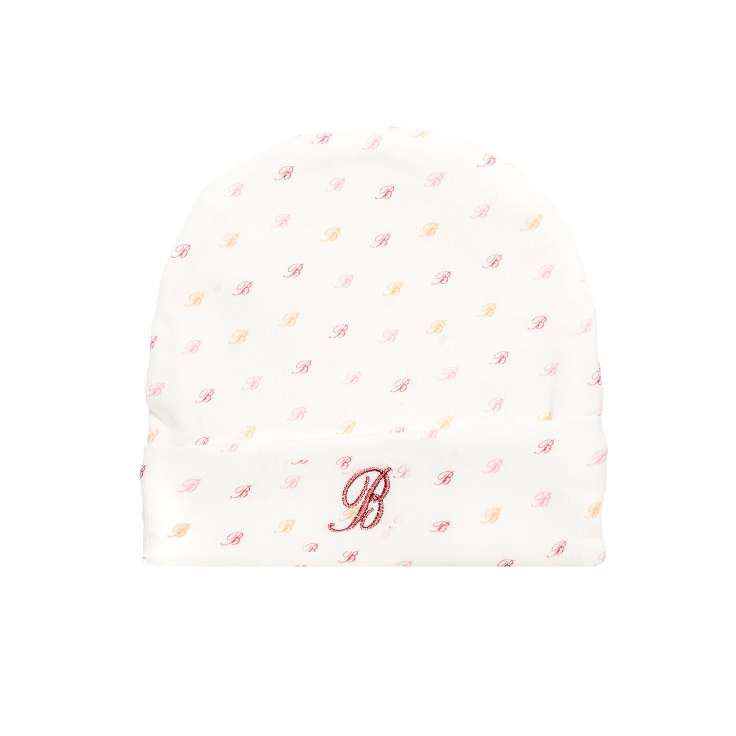 All Over B Footie with Pull on Hat Pink