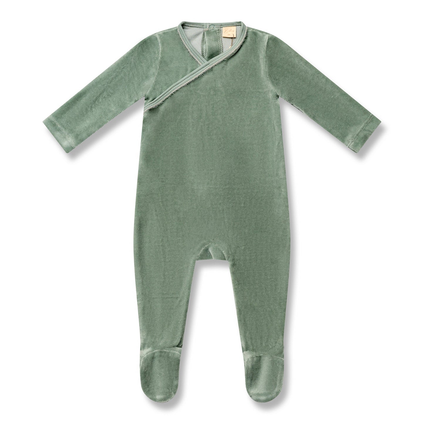 Fur Trim Wrap Footie with Bonnet Green