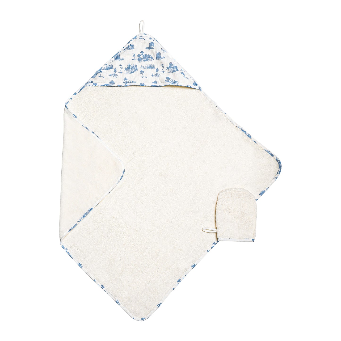 Hooded Towel with Forest Hood Blue