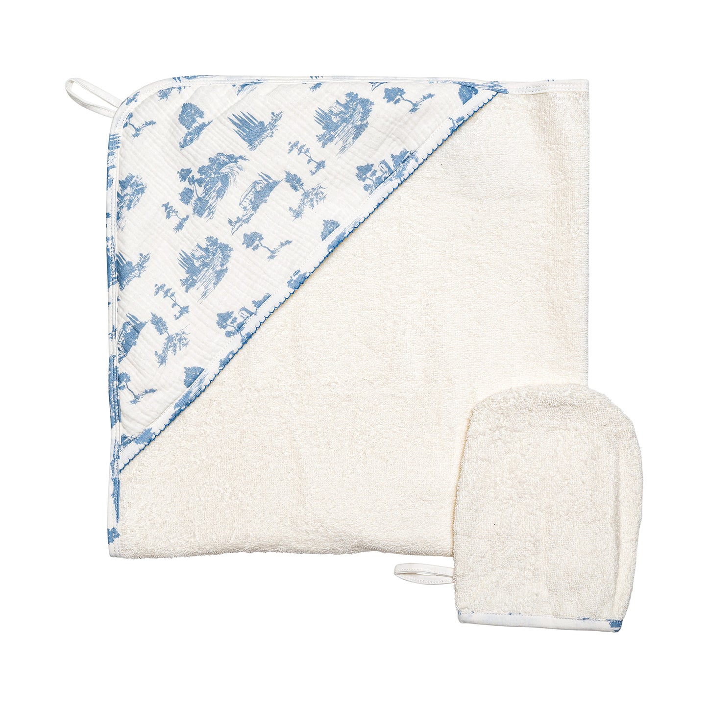 Hooded Towel with Forest Hood Blue