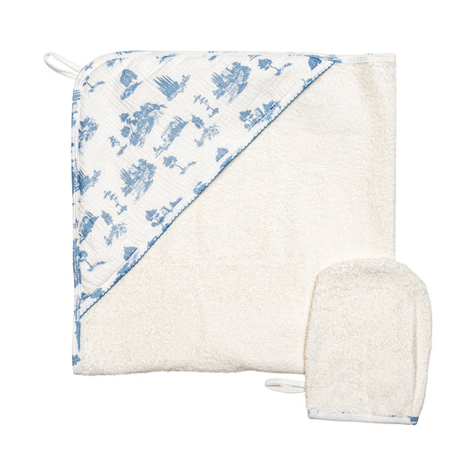 Hooded Towel with Forest Hood Blue