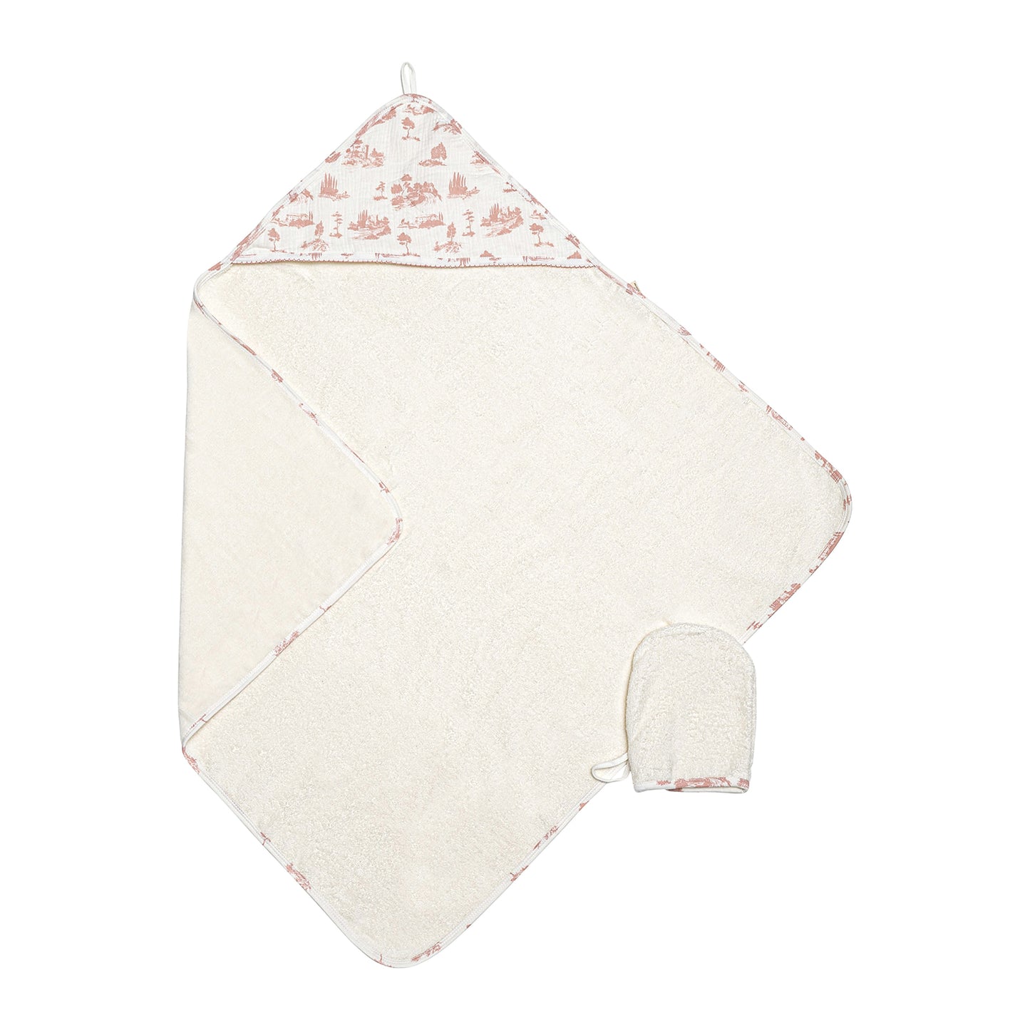 Hooded Towel with Forest Hood Pink