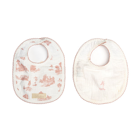 Forest Reversible Bib Pink