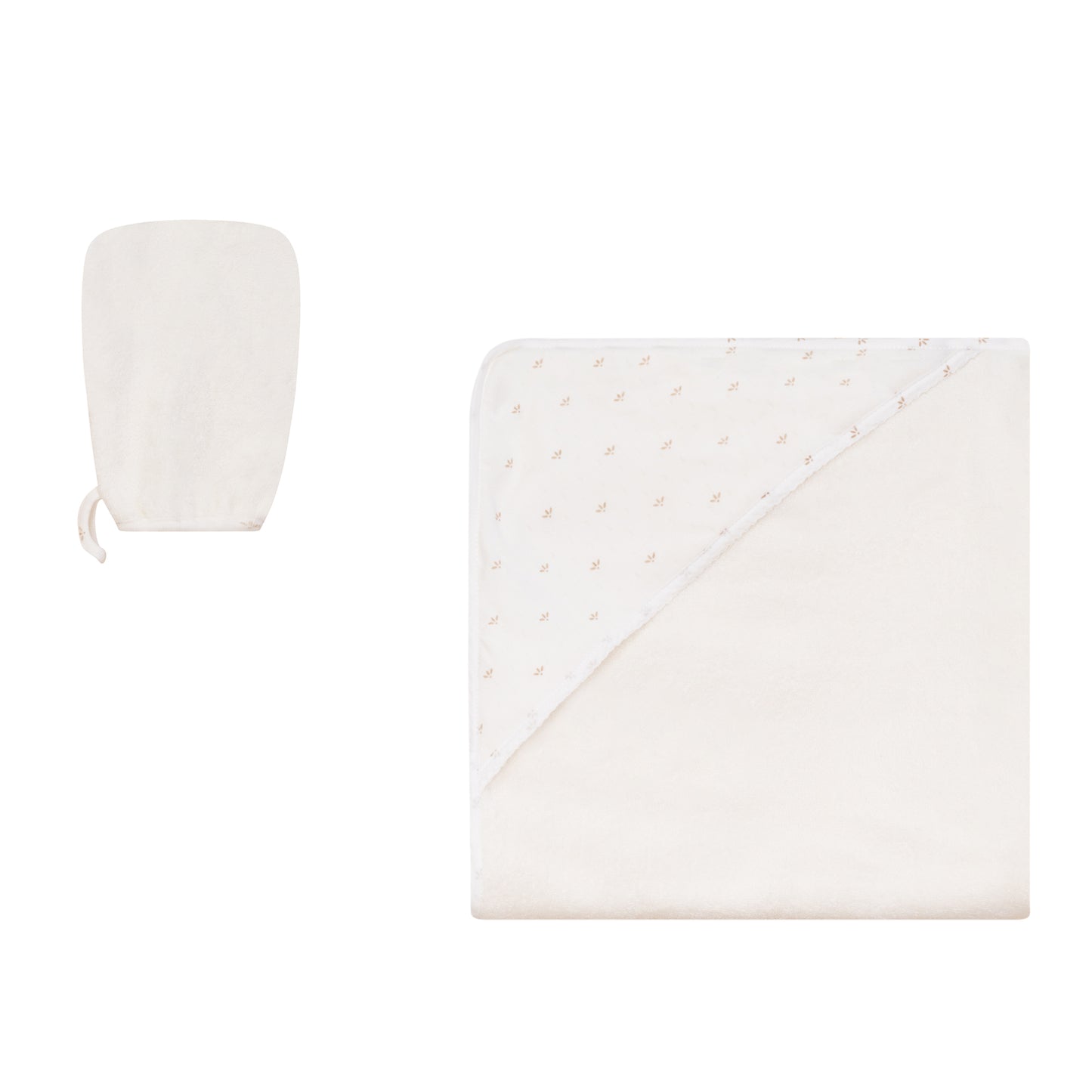 Hooded Towel with Leaf Eyelet Binding