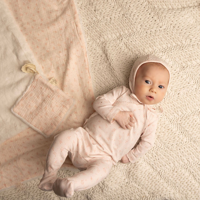 Flower Pacifier Lovey Blanket Pink