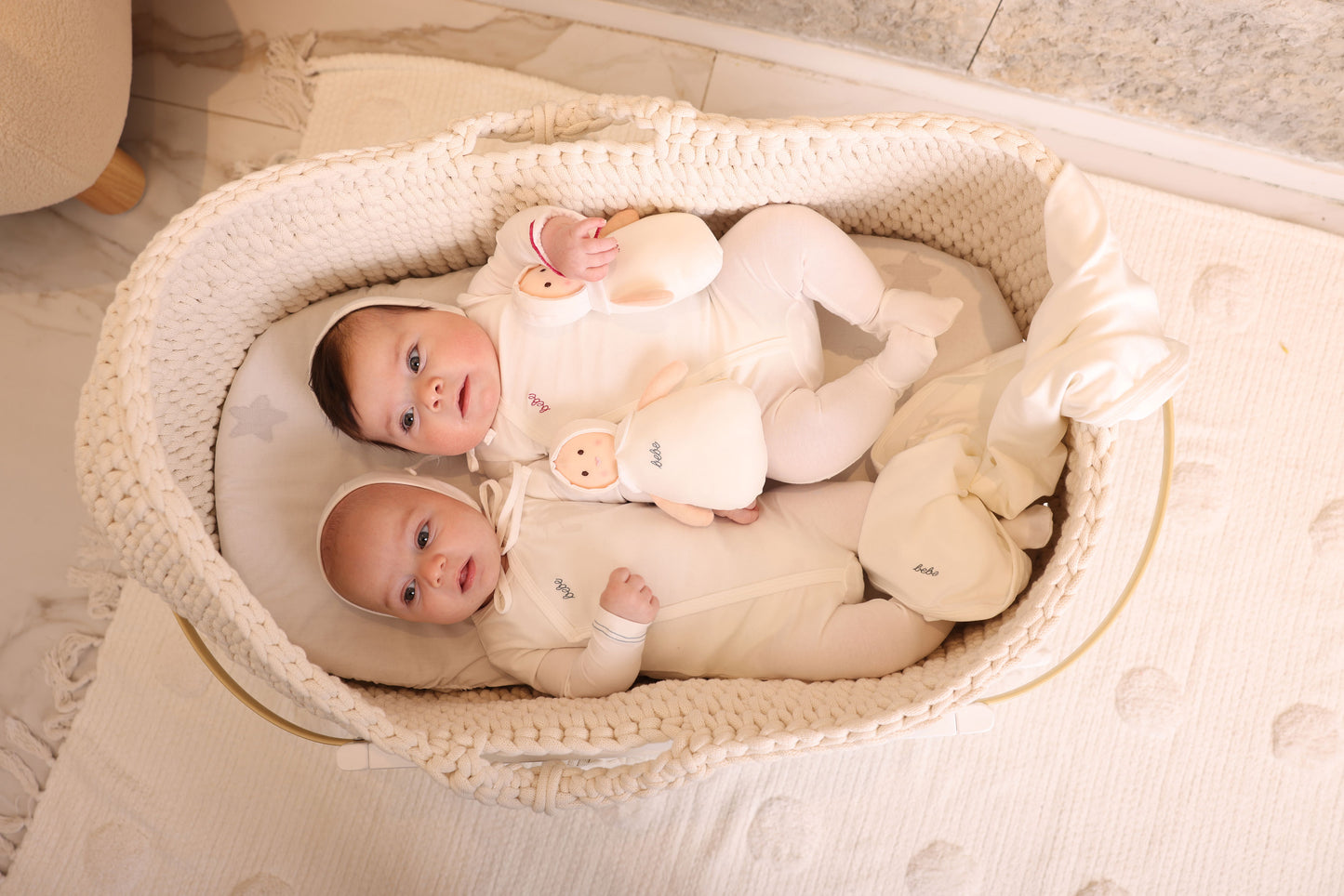 Bebe Footie, Bonnet and Blanket