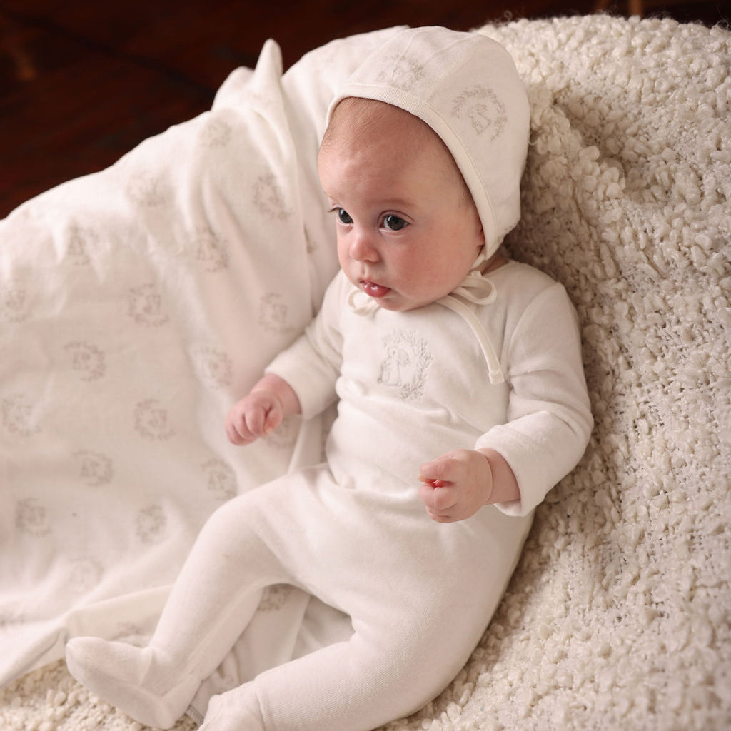 Bunny Footie, Bonnet and Blanket Set Boys