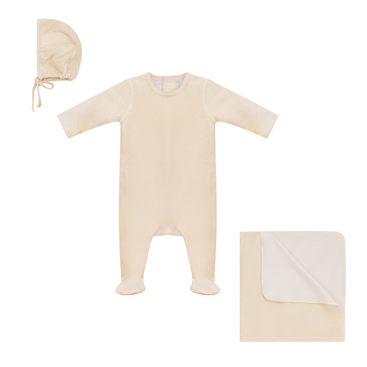 Ribbed Footie, Hat and Blanket Set Boys