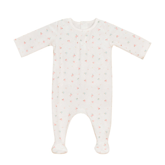 Floral Footie with Front Gather