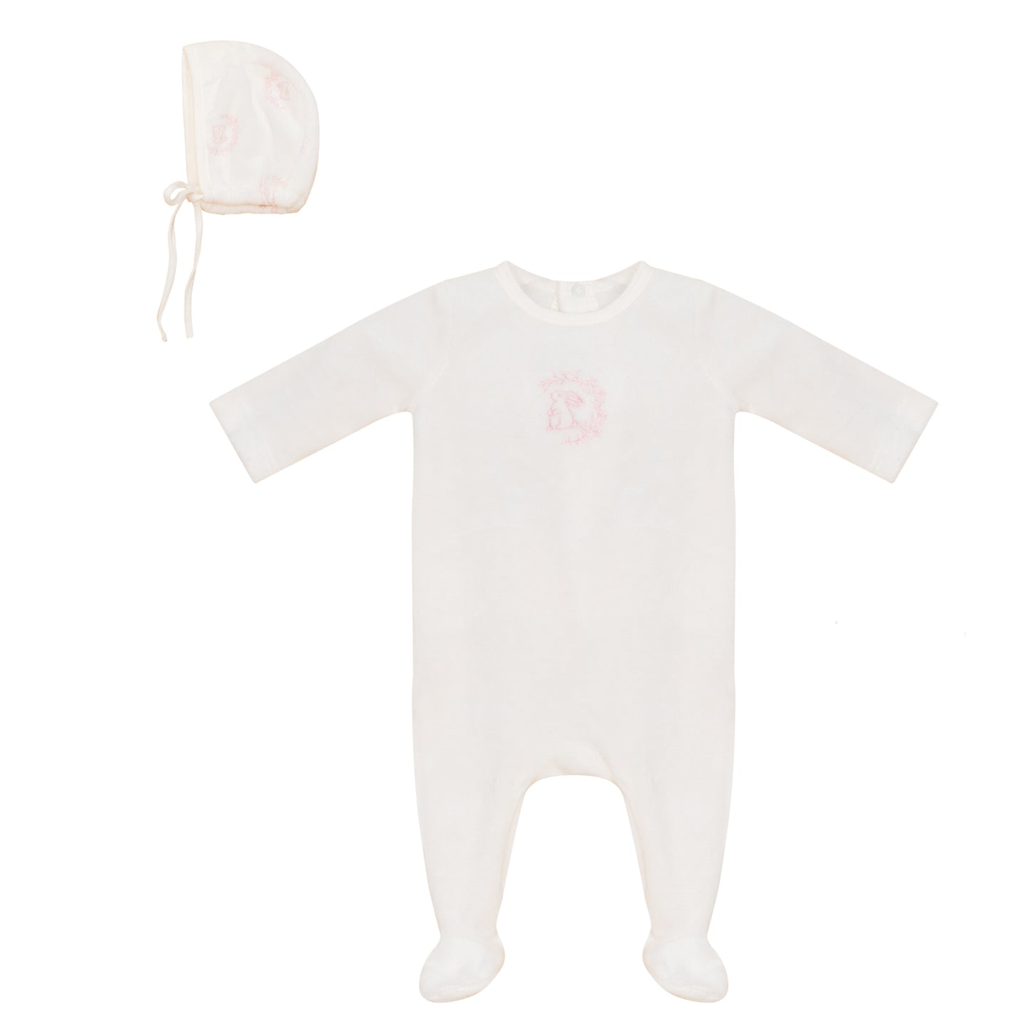 Bunny Footie and Bonnet Set Girls