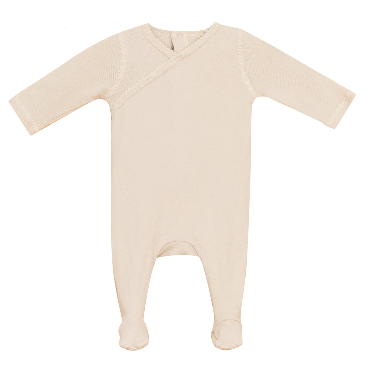 Eyelet Wrap Footie Beige