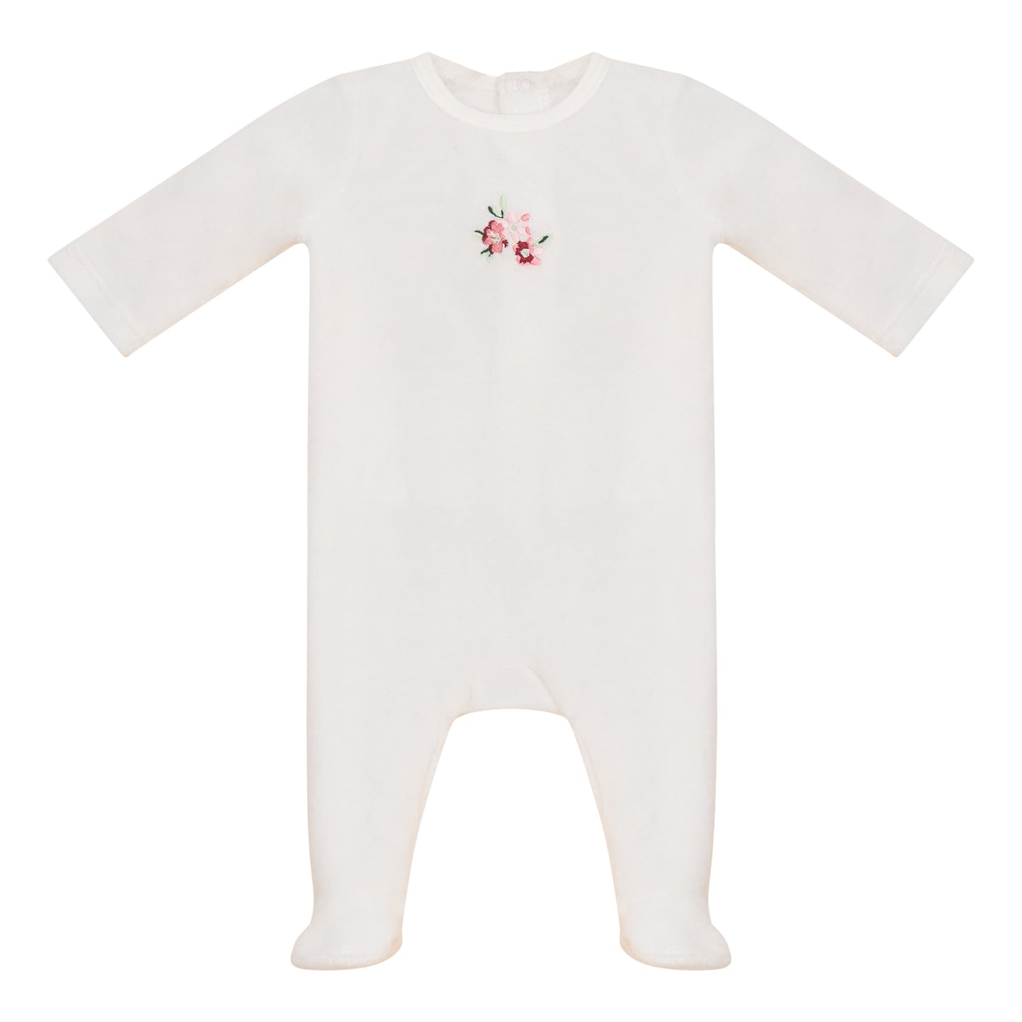 Little Embroidered Flower Footie