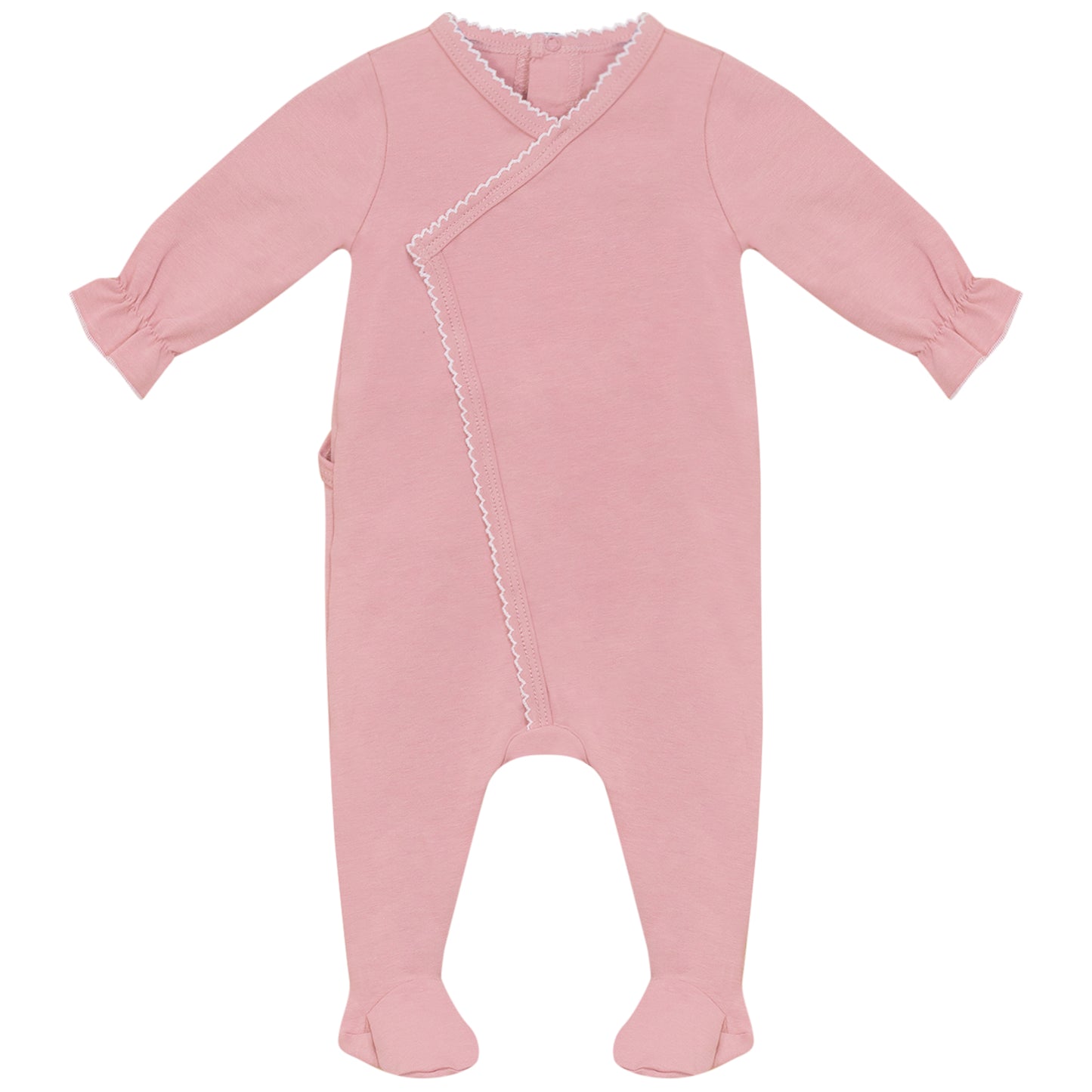 Picot Stitch Wrap Footie Rose