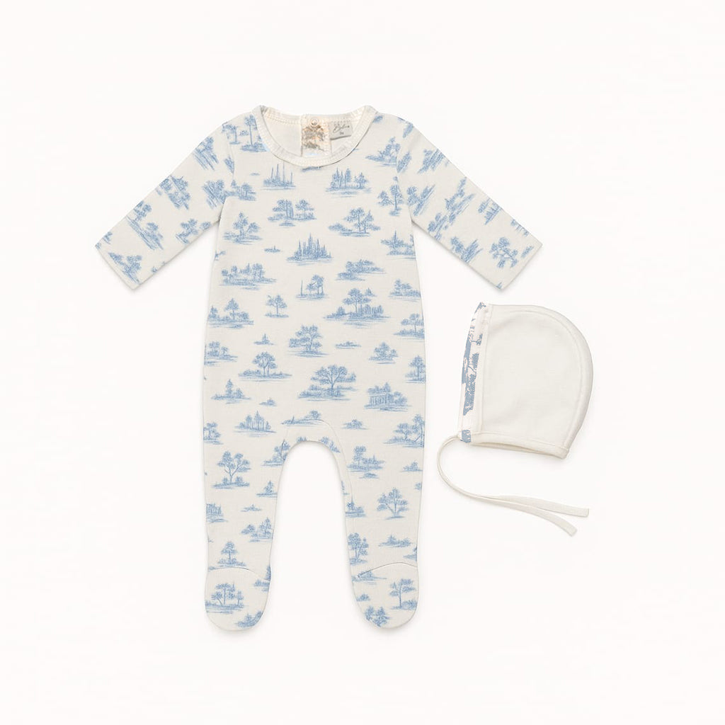 Forest Footie with Bonnet Blue