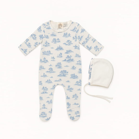 Forest Footie with Bonnet Blue