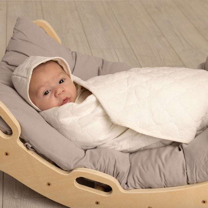 Footie with Quilted Bonnet White