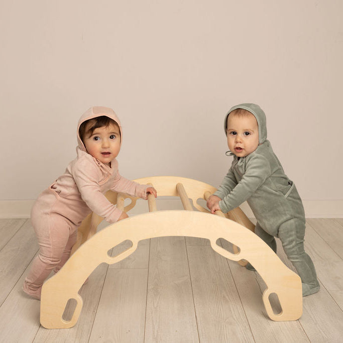 Fur Trim Wrap Footie with Bonnet and Blanket Green