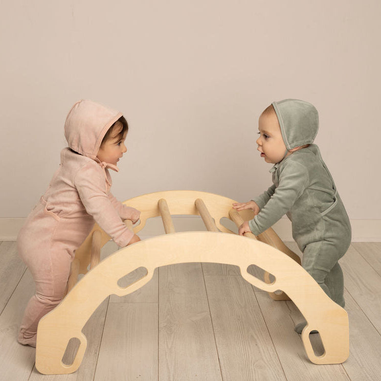 Fur Trim Wrap Footie with Bonnet Green