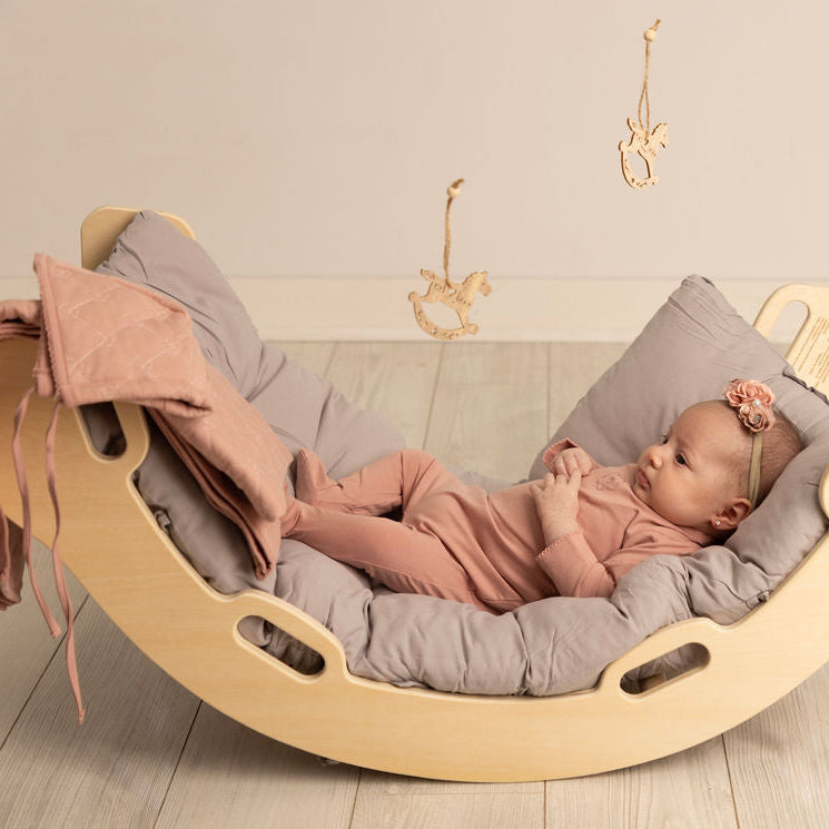 Footie with Quilted Bonnet and Blanket Pink