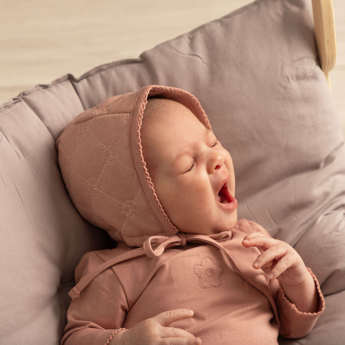 Footie with Quilted Bonnet and Blanket Pink