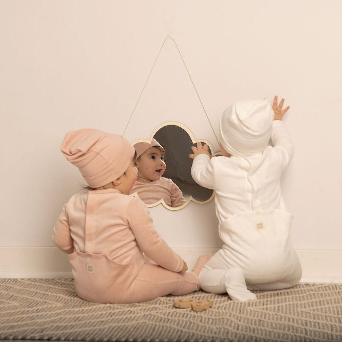 Puffed B Footie with Hat and Blanket Pink