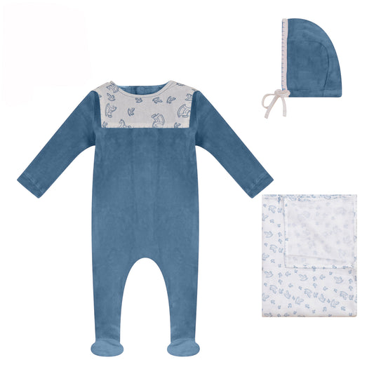Horse Bib Footie, Hat and Blanket Set [472W273B]