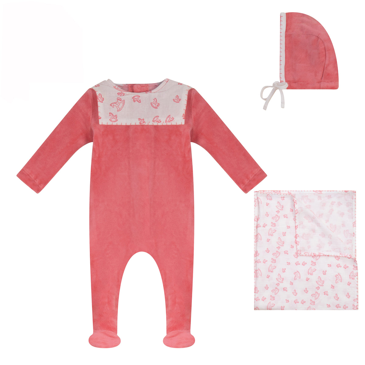 Horse Bib Footie, Hat and Blanket Set [472W273G]