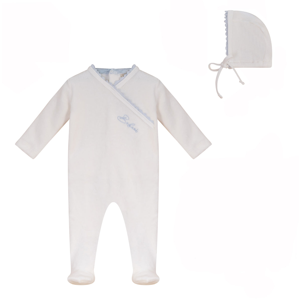 Lace Wrap Footie and Hat Set [475W272B]