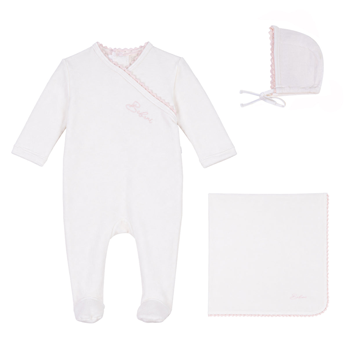 Lace Footie, Bonnet and Blanket Set [475W273G]