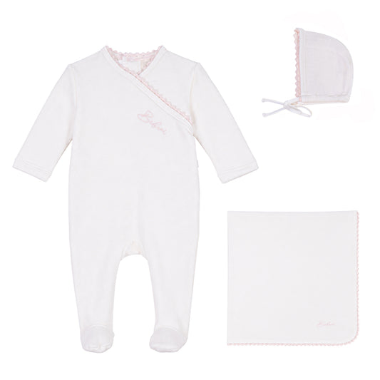 Lace Footie, Bonnet and Blanket Set [475W273G]