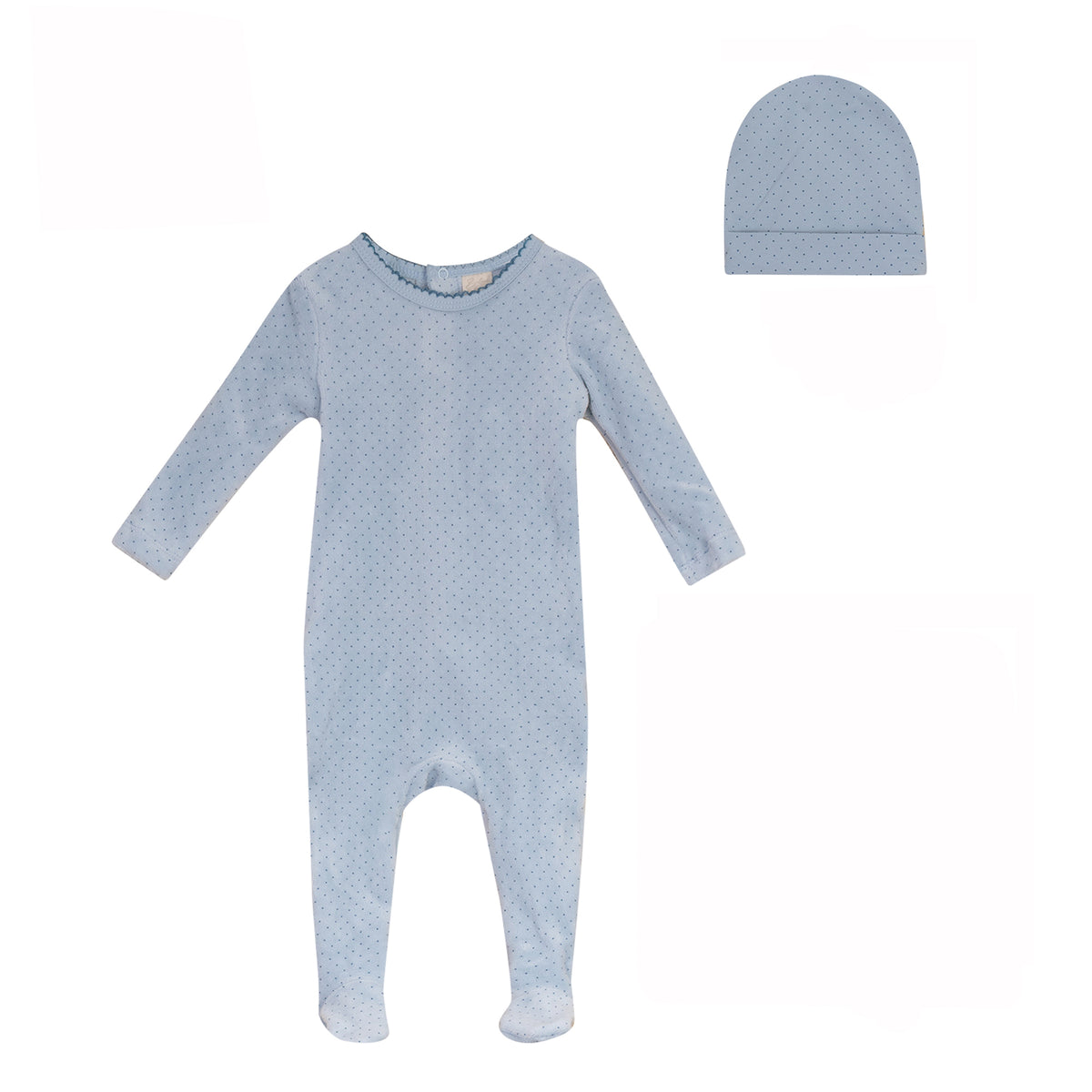 Polka Dot Footie and Hat Set [477W272B]
