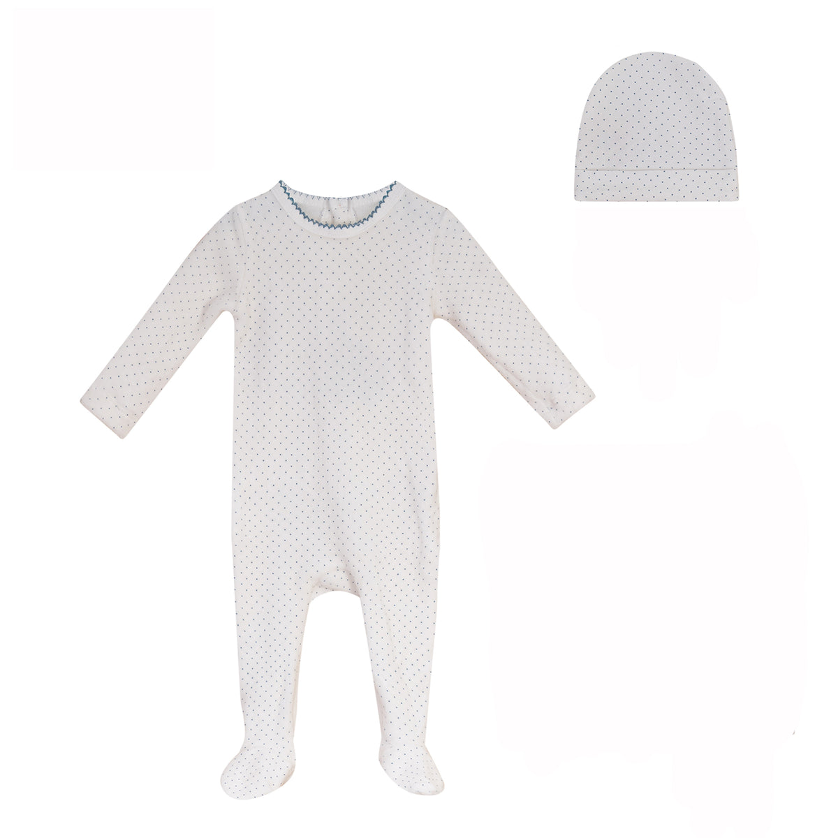 Polka Dot Footie and Hat Set [477W272B]