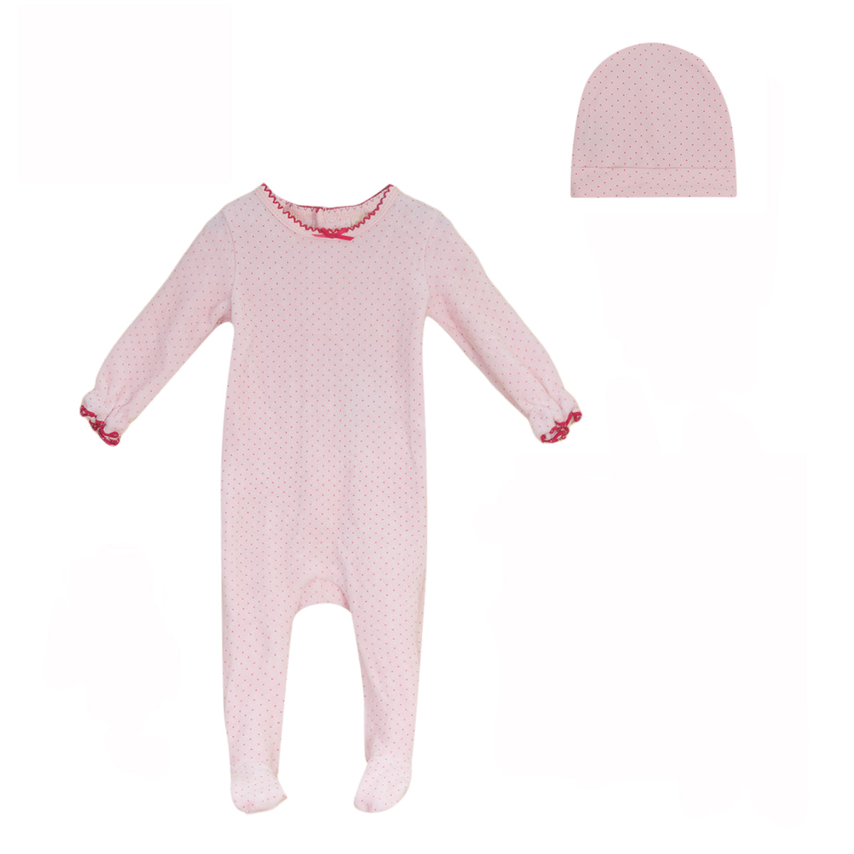 Polka Dot Footie and Hat Set [477W272G]