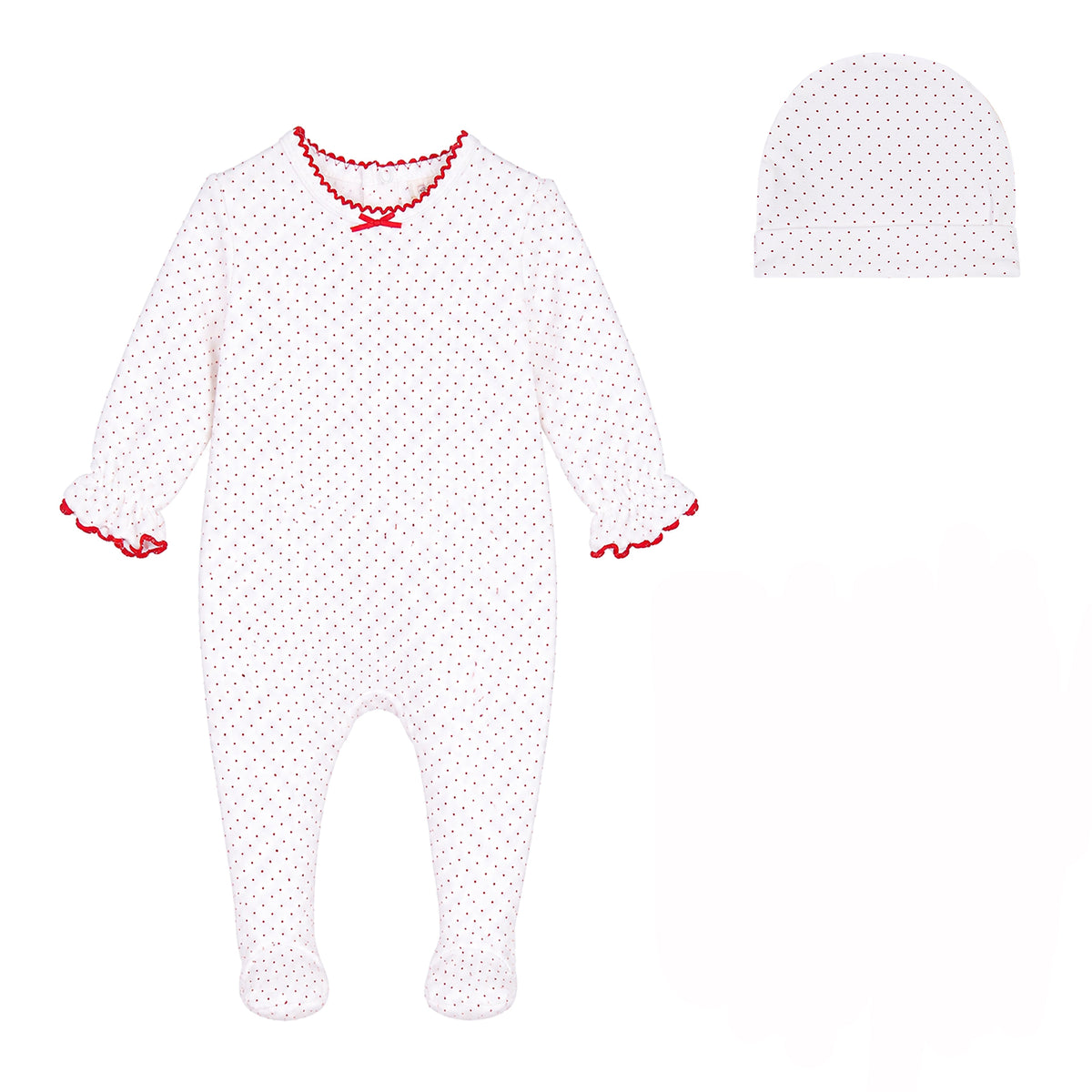 Polka Dot Footie and Hat Set [477W272G]