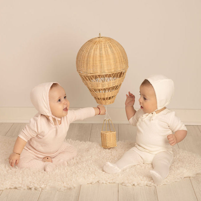 Eyelet 2 Piece, Hat and Blanket Set Pink