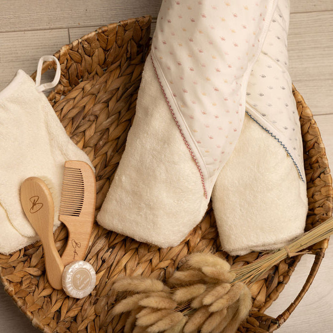 Hooded Towel with All Over B Hood Blue