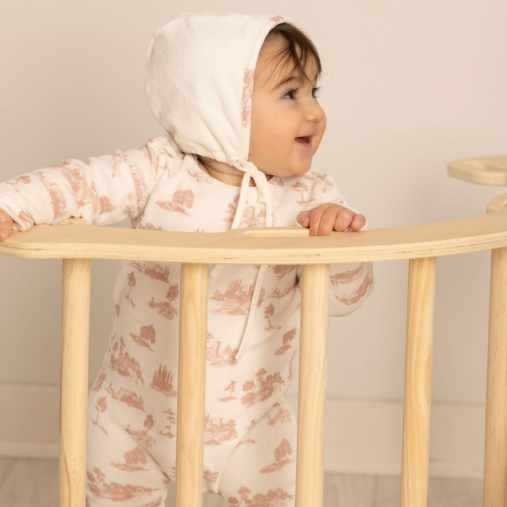 Forest Footie with Bonnet and Blanket Pink