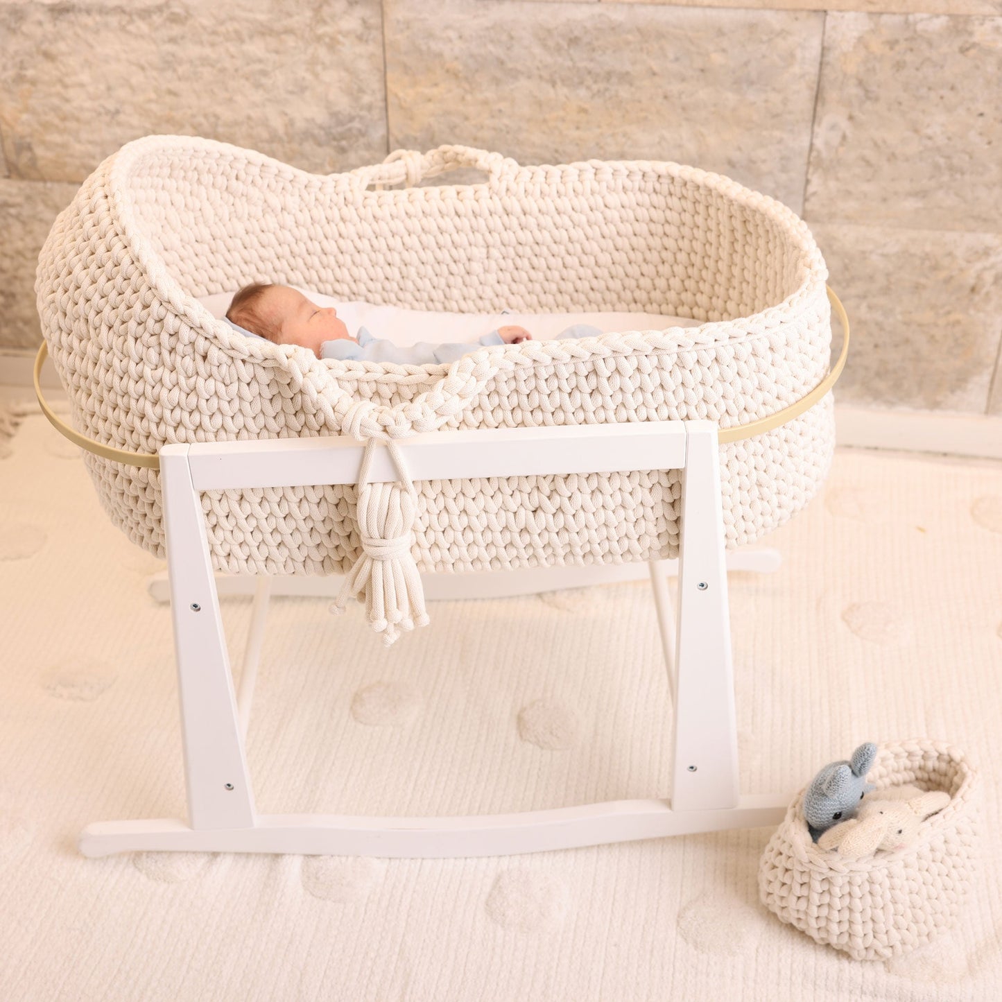 Wrap w/ Chiffon Ribbon Footie, Bonnet and Blanket