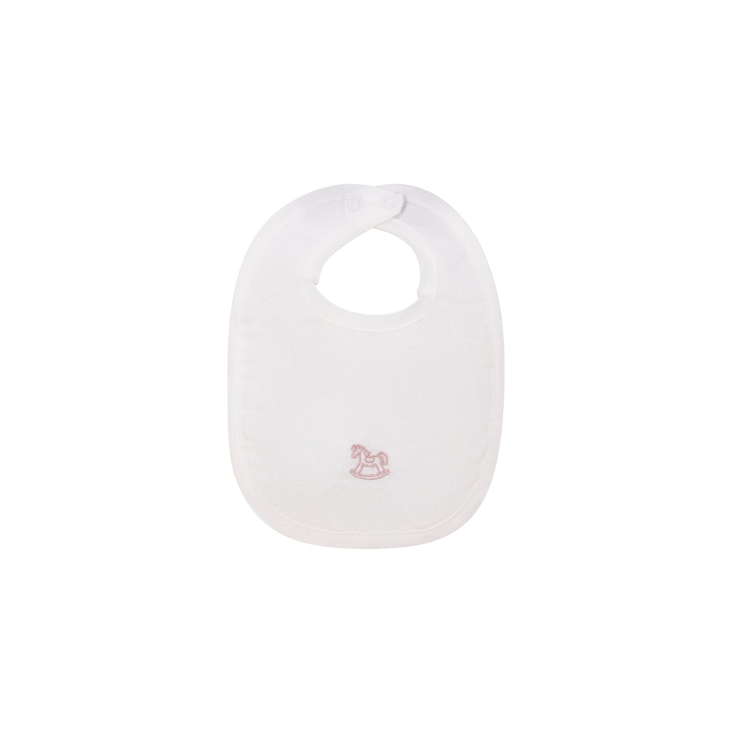 Linen Pink Logo Bib White